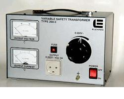 Variabel skilletransformer 3A max., 0-260 V AC