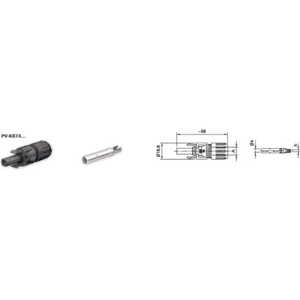 PV bøsning MC4 PV-KBT4/6II for kabel Ø5,5-9mm (4-6mm²) UL: 1500V 30A