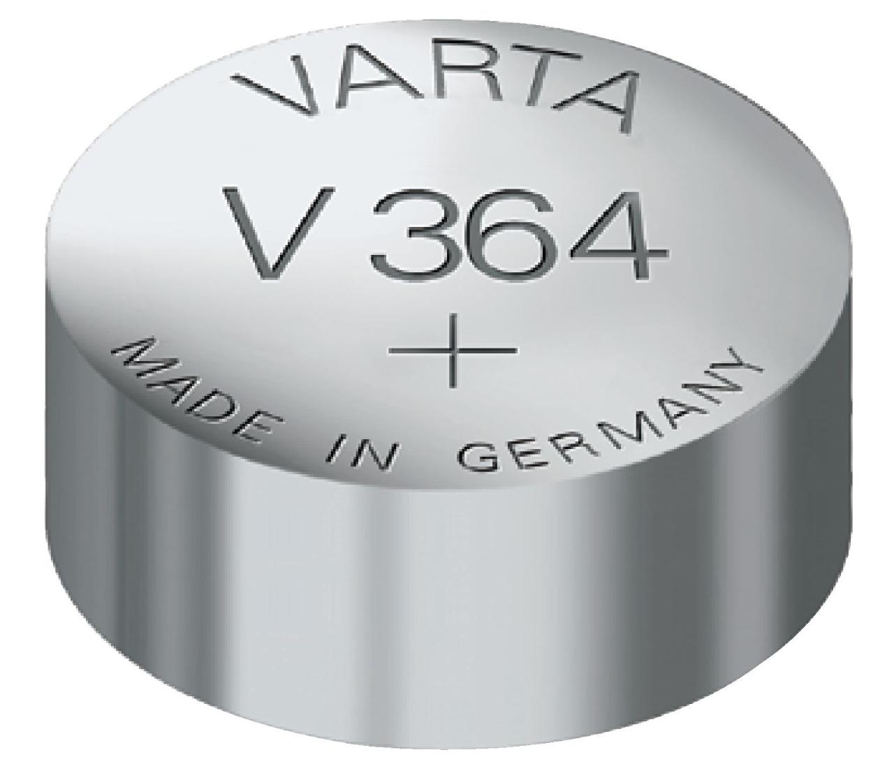 Varta batteri V364 sølvoxid 1,55V: 20mAh: Ø6,8x2,15mm SR60